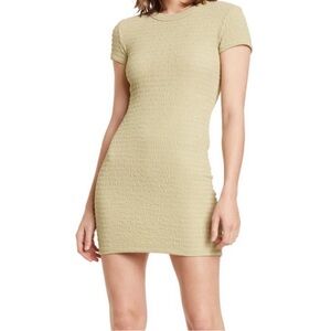 Elodie textured short sleeve dress sage green